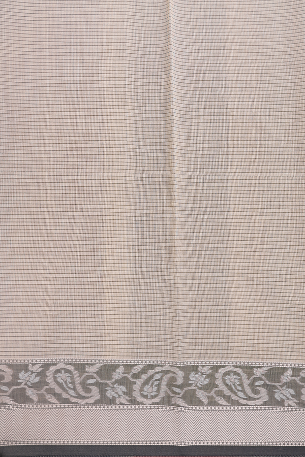 Kota Cotton Saree In Pale Brown With Printed Design