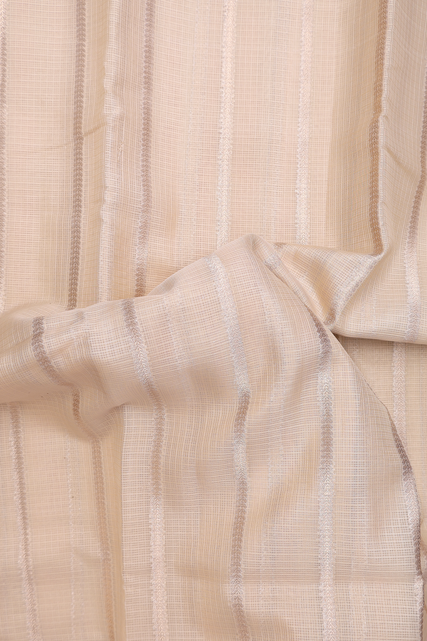 Kota Cotton Saree In Biscuit Color With Stripes Design