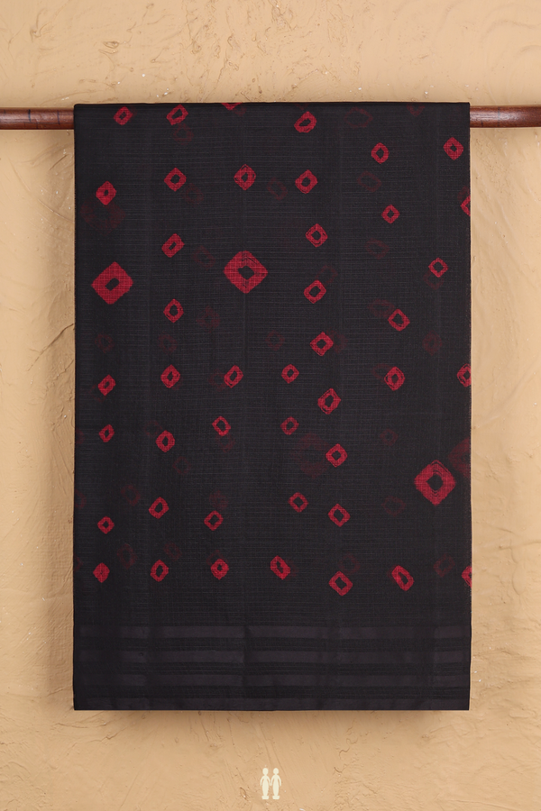 Kota Silk Saree In Black With Diamond Design