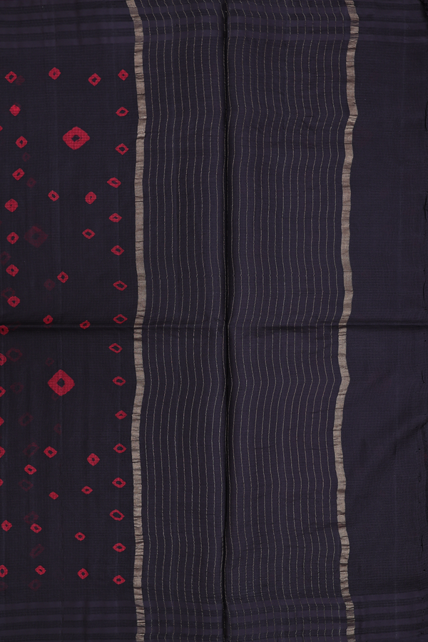 Kota Silk Saree In Black With Diamond Design
