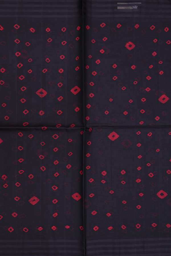 Kota Silk Saree In Black With Diamond Design