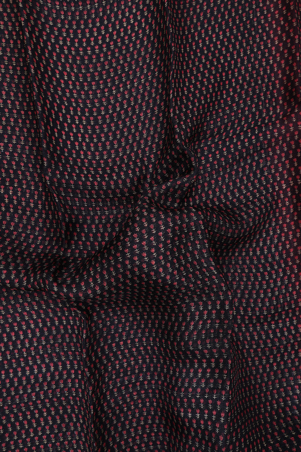 Kota Silk Saree In Black With Floral Printed Design