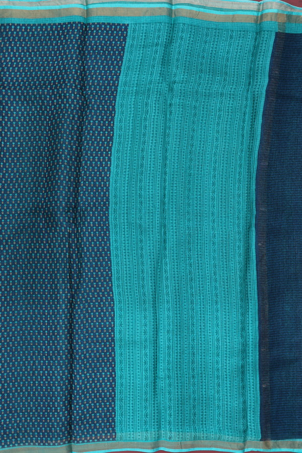 Kota Silk Saree In Black With Floral Printed Design