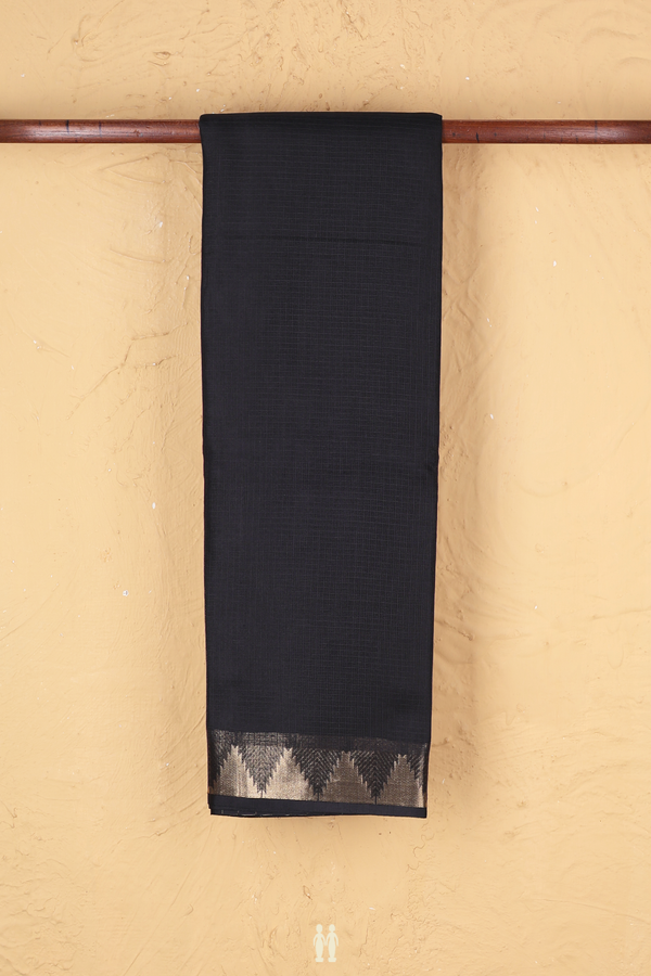 Kota Silk Saree In Black With Zari Border