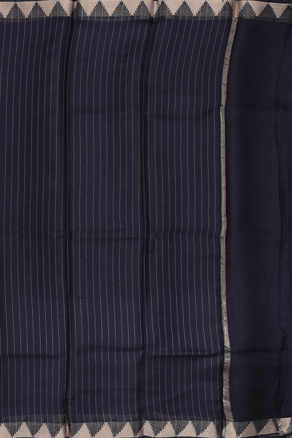 Kota Silk Saree In Black With Zari Border