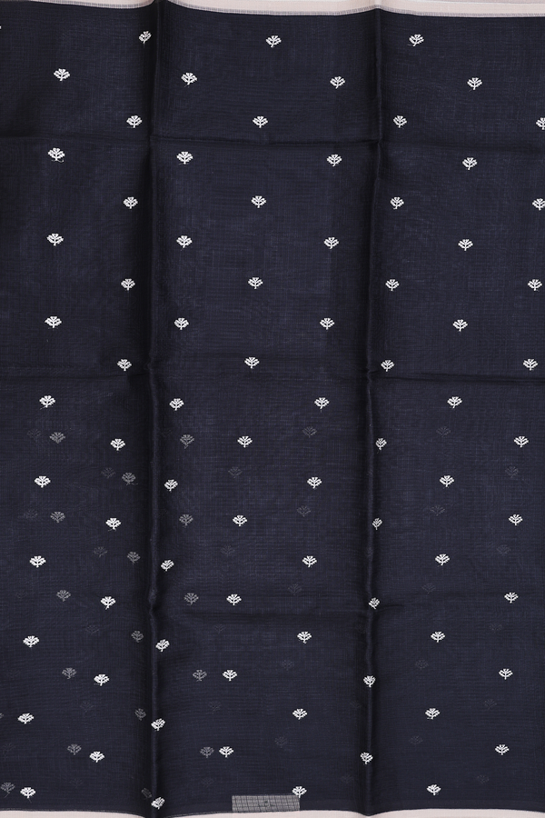 Kota Silk Saree In Black Zari Buttas
