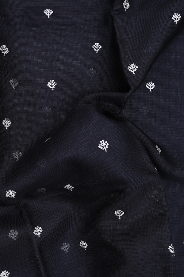 Kota Silk Saree In Black Zari Buttas