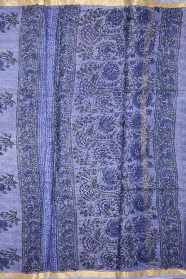 Kota Silk Saree In Blue With Floral Printed Design