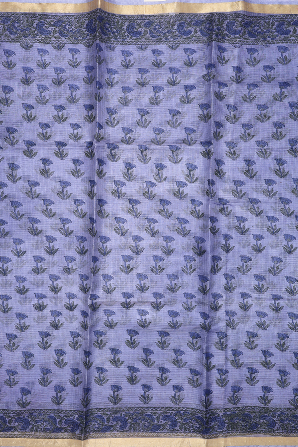 Kota Silk Saree In Blue With Floral Printed Design