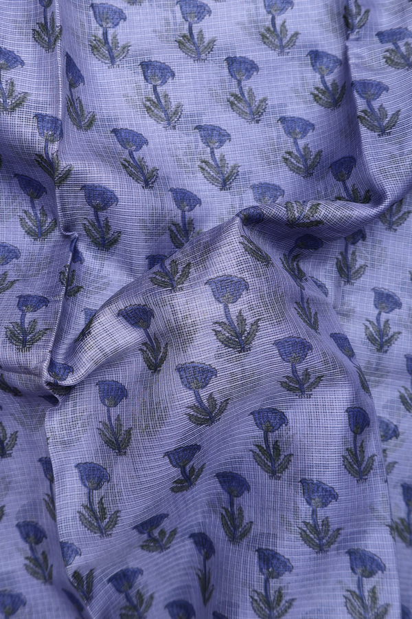 Kota Silk Saree In Blue With Floral Printed Design
