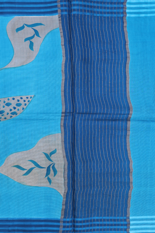 Kota Silk Saree In Blue With Floral Printed Design