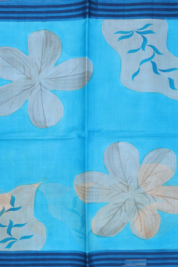 Kota Silk Saree In Blue With Floral Printed Design