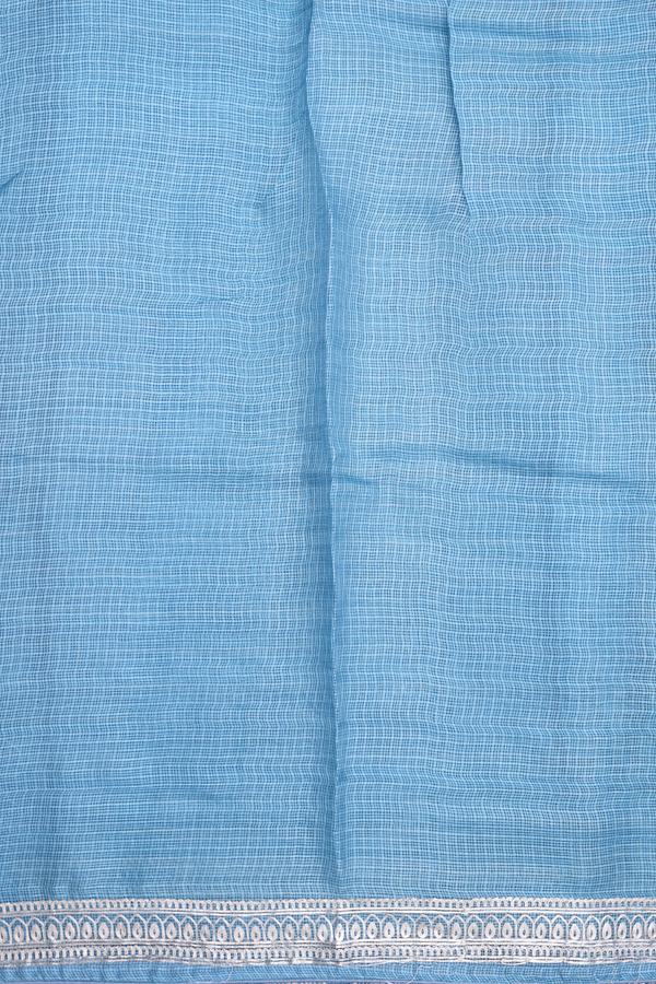 Kota Silk Saree In Blue With Stripes Design