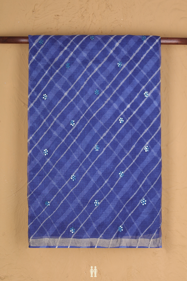 Kota Silk Saree In Blue With Threadwork Buttas