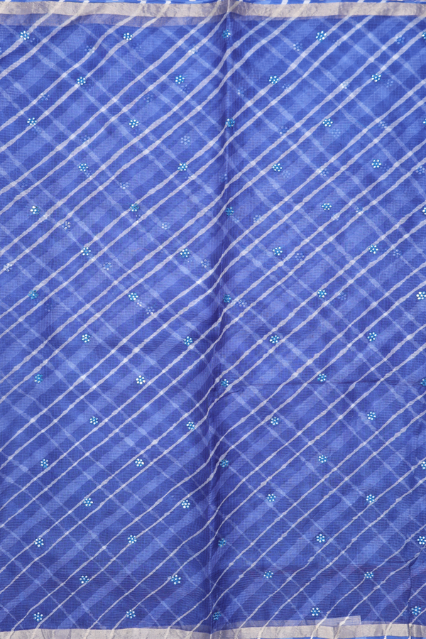 Kota Silk Saree In Blue With Threadwork Buttas