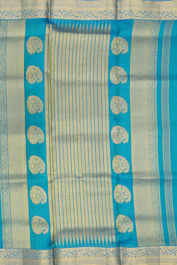 Kota Silk Saree In Teal Blue With Zari Buttas