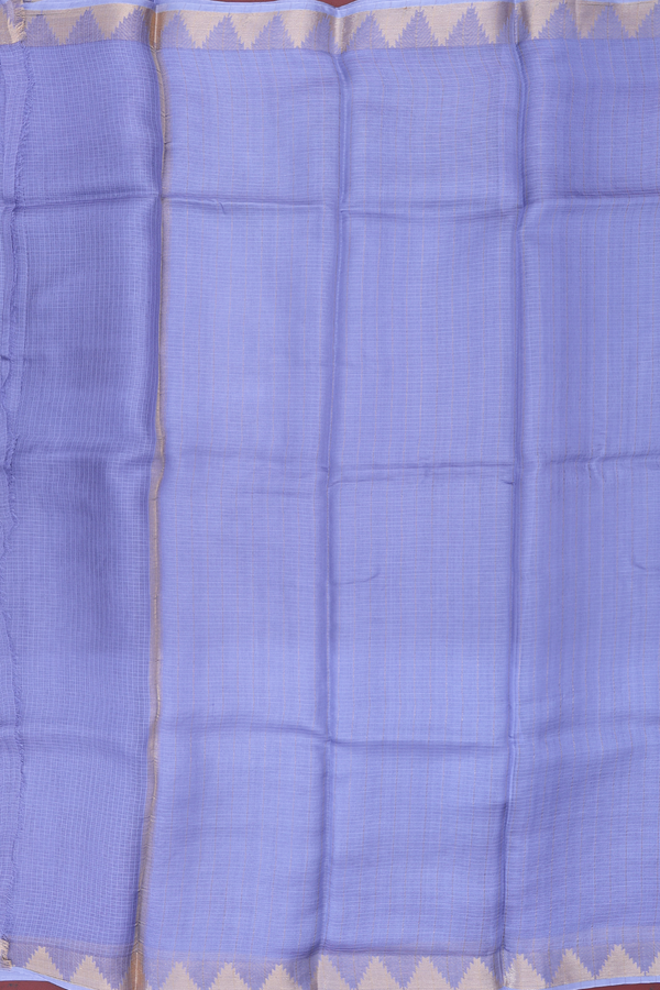 Kota Silk Saree In Bluish Purple With Zari Border
