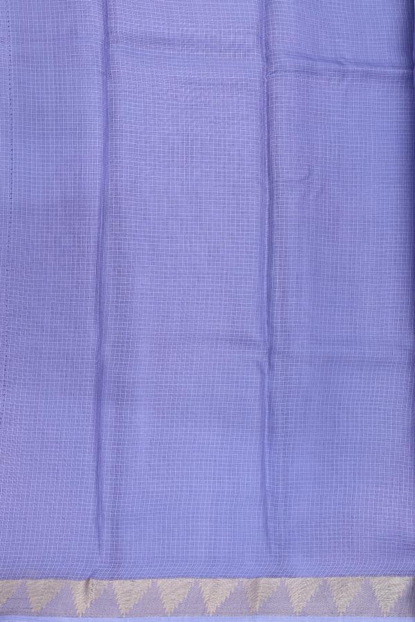 Kota Silk Saree In Bluish Purple With Zari Border