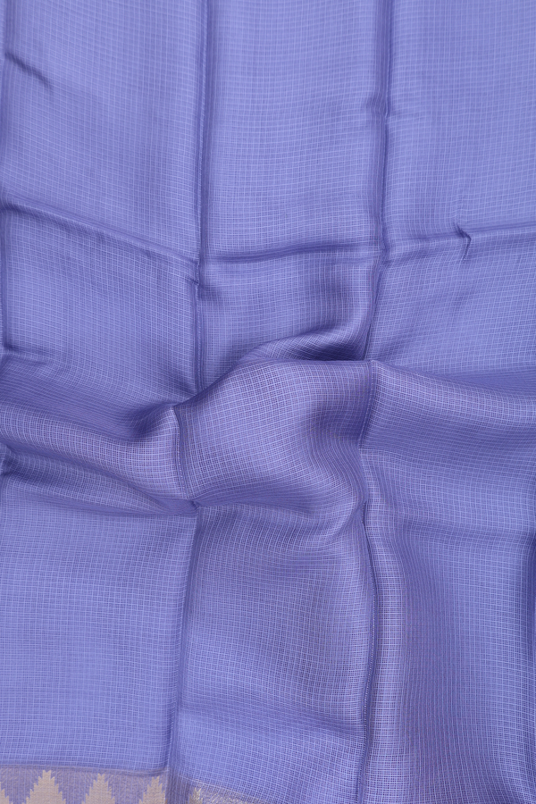 Kota Silk Saree In Bluish Purple With Zari Border