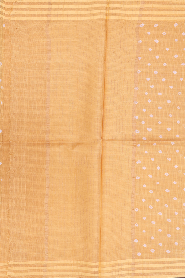 Kota Silk Saree In Brick Yellow With Diamond Design