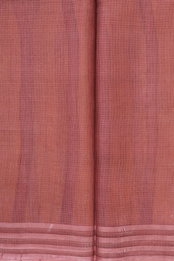 Kota Silk Saree In Yellow And Brown With Stripes Design