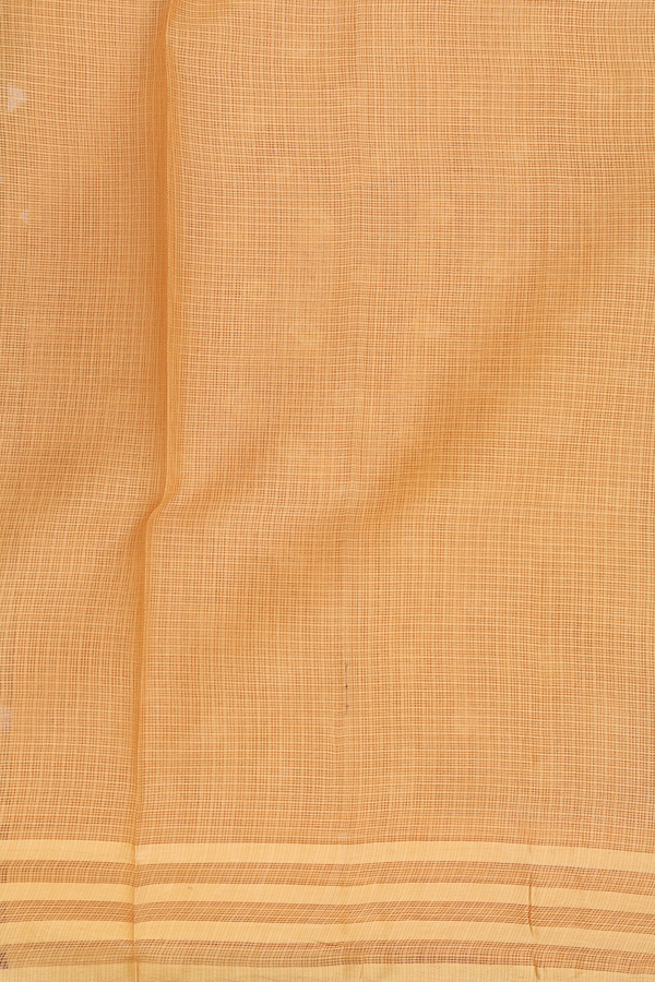 Kota Silk Saree In Brick Yellow With Diamond Design