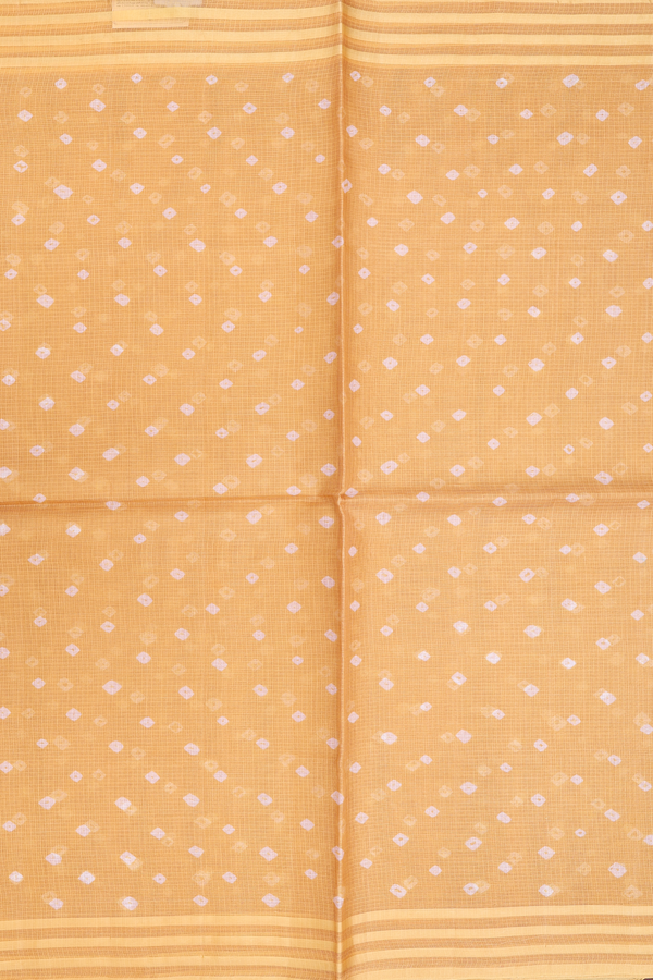 Kota Silk Saree In Brick Yellow With Diamond Design