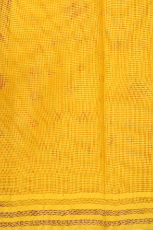 Kota Silk Saree In Bright Yellow With Diamond Design