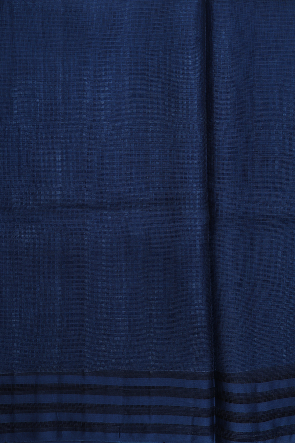 Kota Silk Saree In Cobalt Blue With Printed Border