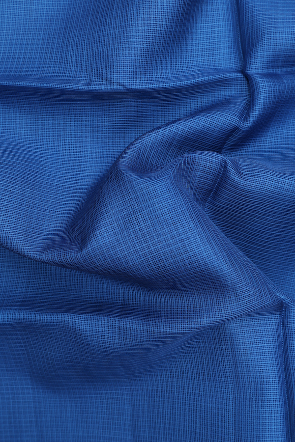 Kota Silk Saree In Cobalt Blue With Printed Border