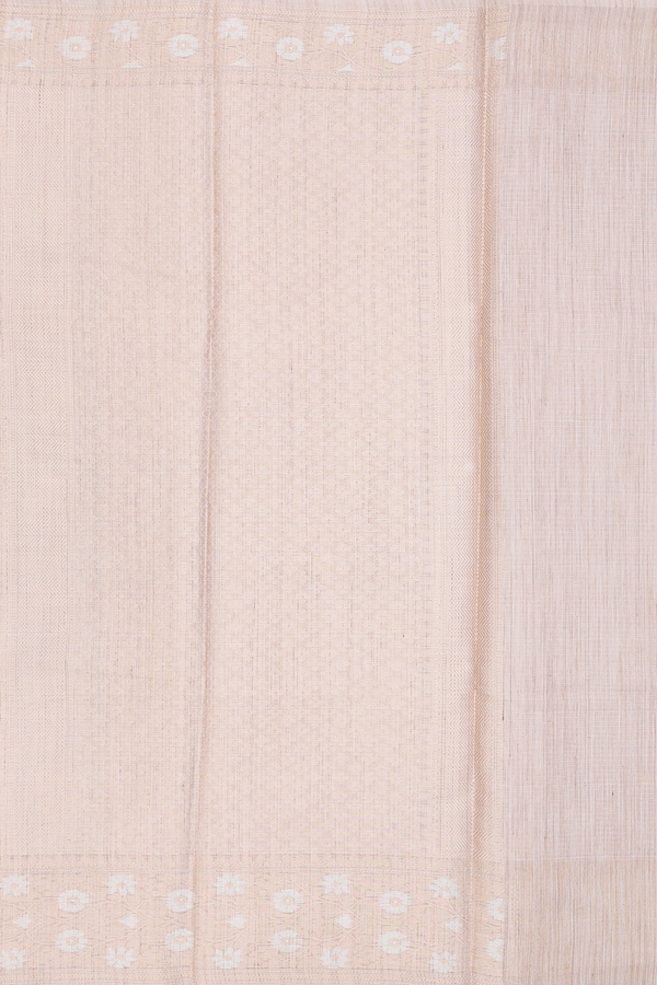 Kota Cotton Saree In Cream And Blue With Stripes Design