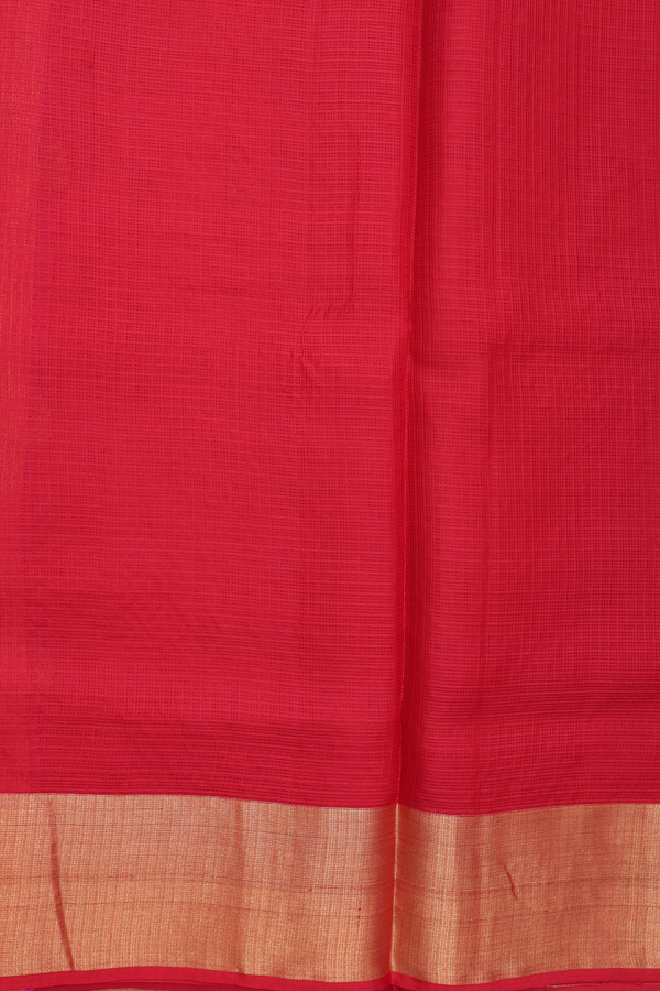 Kota Silk Saree In Crimson Red With Zari Buttas