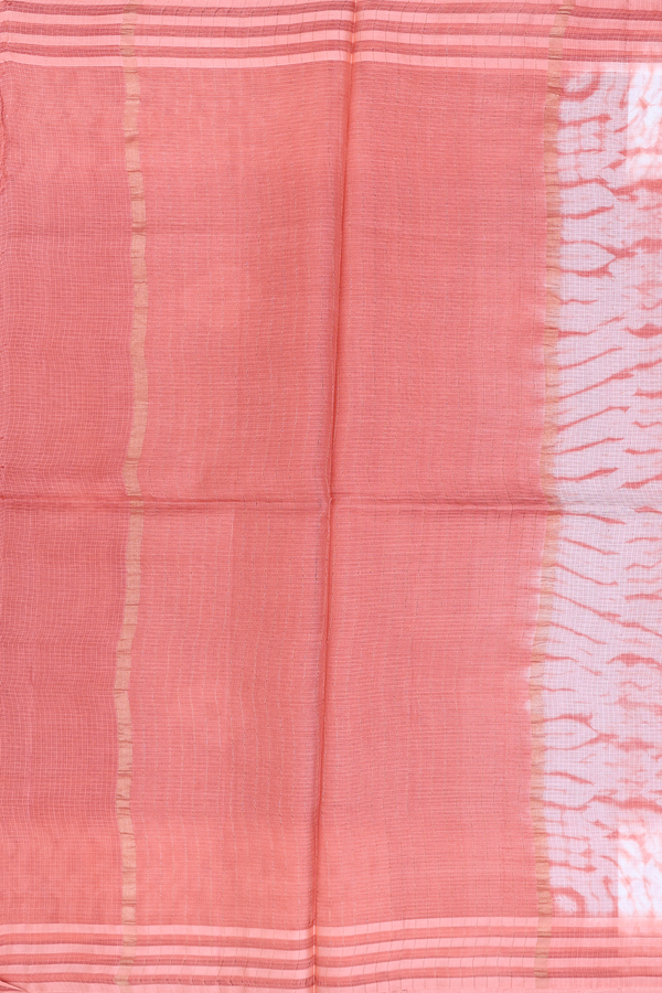 Kota Silk Saree In Dark Peach With Diamond Design