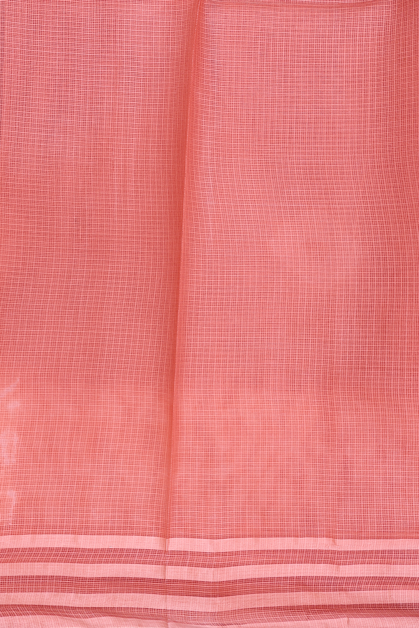 Kota Silk Saree In Dark Peach With Diamond Design