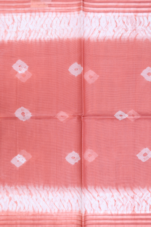 Kota Silk Saree In Dark Peach With Diamond Design