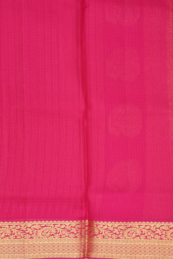Kota Silk Saree In Dark Pink With Zari Buttas