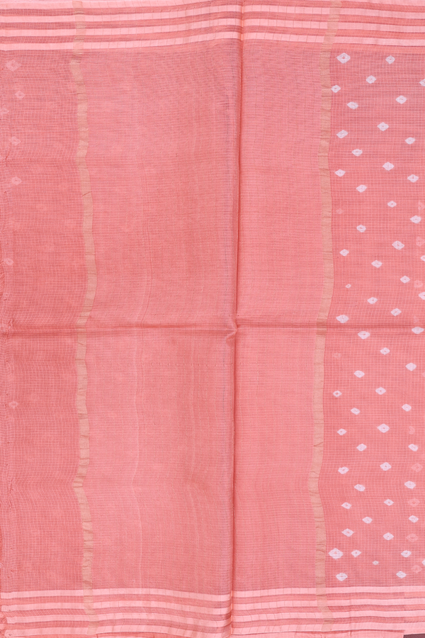 Kota Silk Saree In Dusty Orange With Diamond Design
