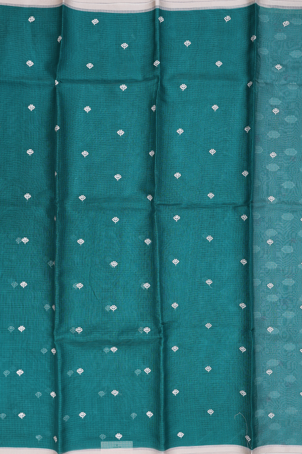 Kota Silk Saree In Green Zari Buttas
