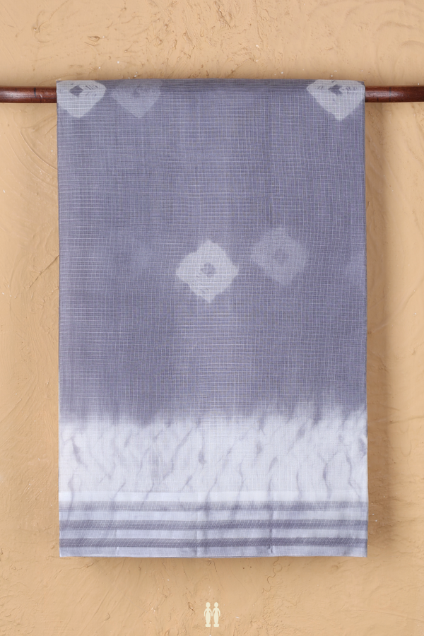 Kota Silk Saree In Grey With Diamond Design