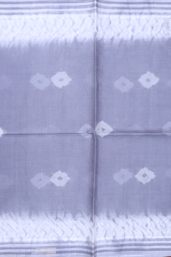 Kota Silk Saree In Grey With Diamond Design