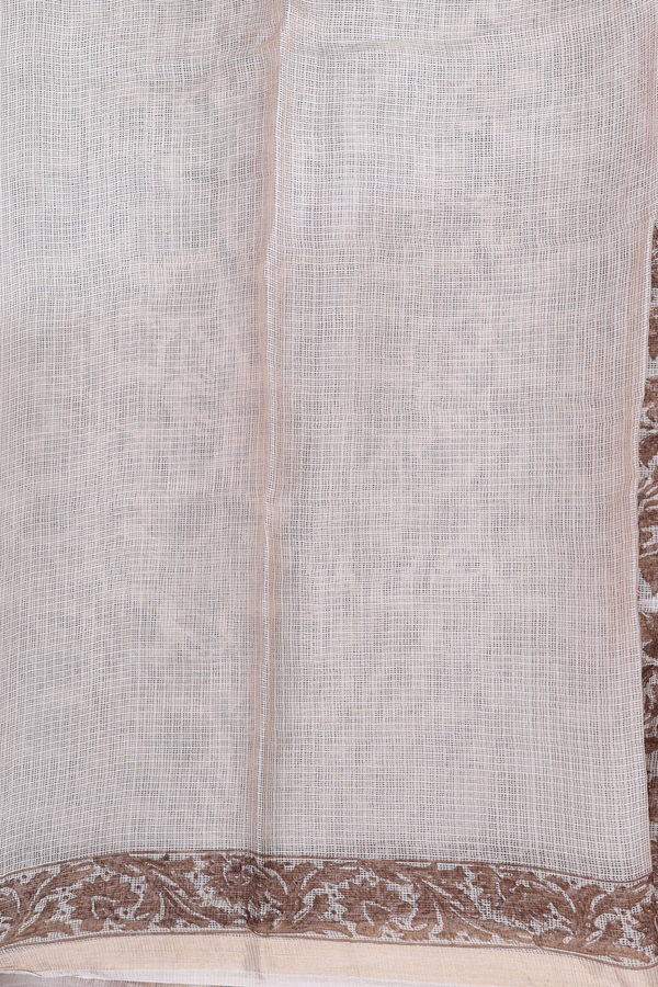 Kota Silk Saree In Ivory With Floral Printed Design