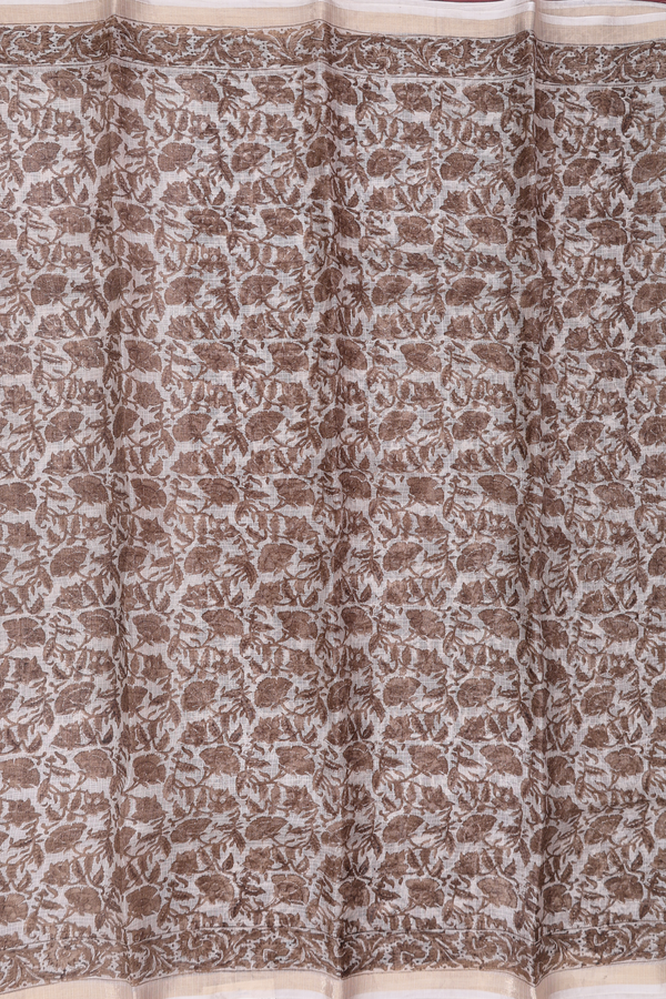 Kota Silk Saree In Ivory With Floral Printed Design