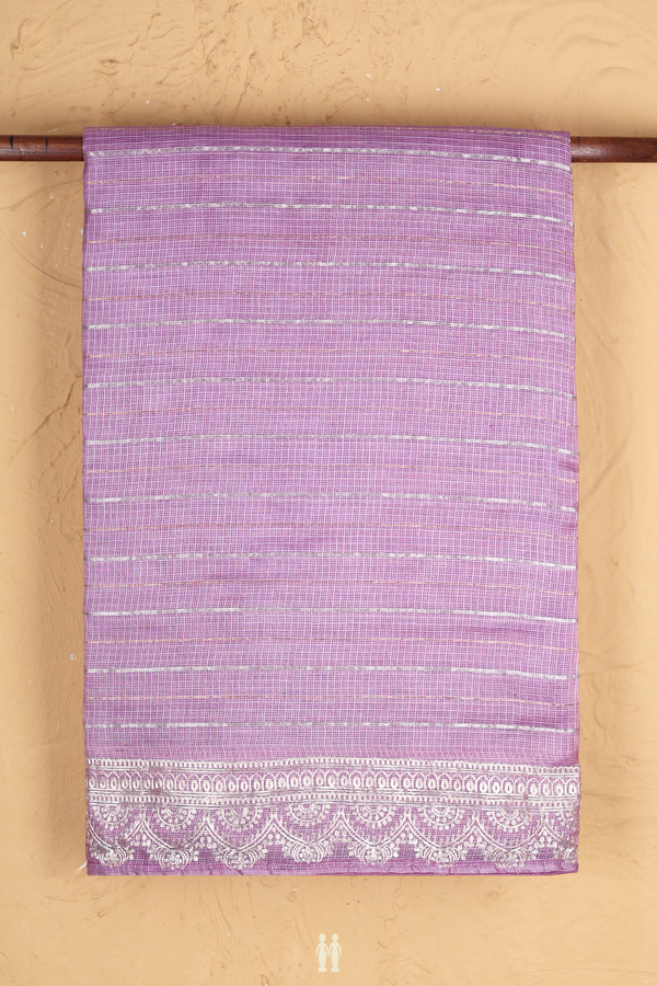Kota Silk Saree In Lavender With Stripes Design