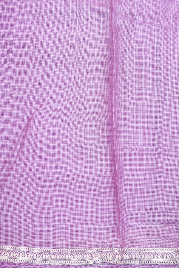 Kota Silk Saree In Lavender With Stripes Design