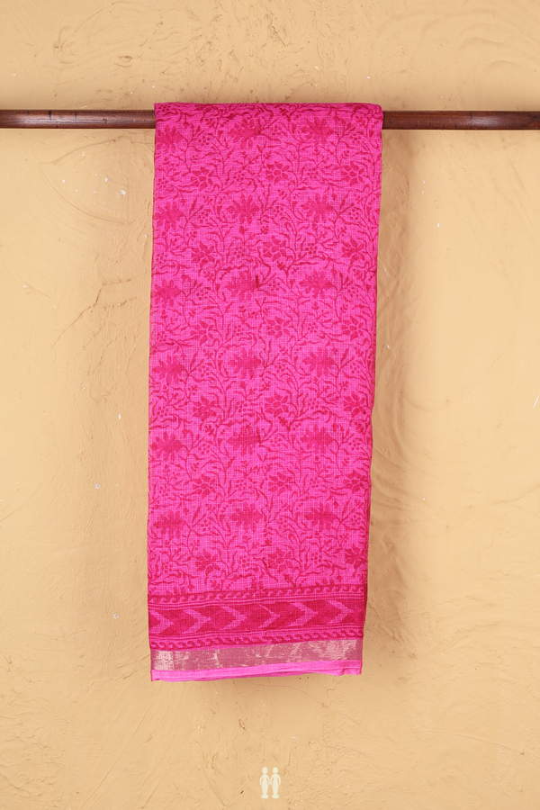 Kota Silk Saree In Magenta With Printed Design