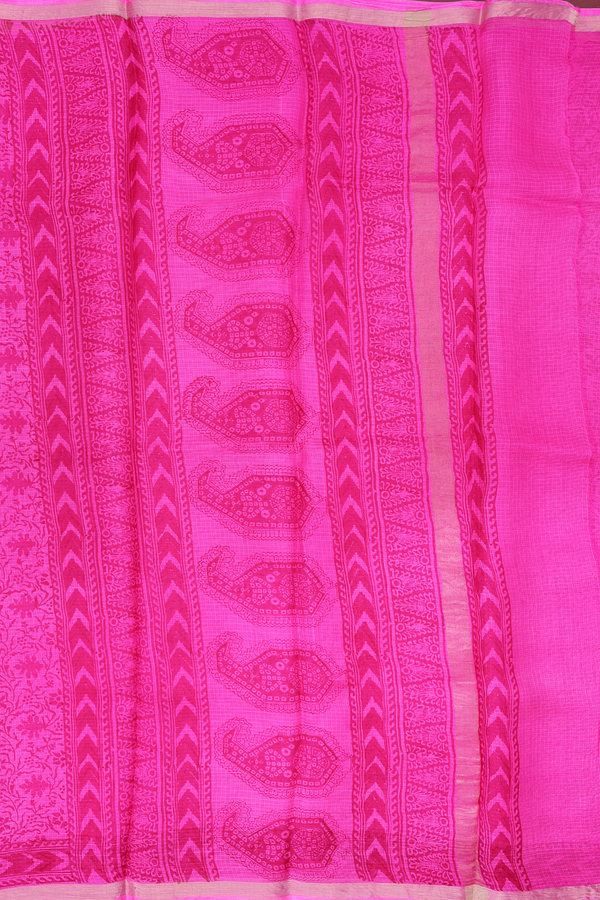 Kota Silk Saree In Magenta With Printed Design
