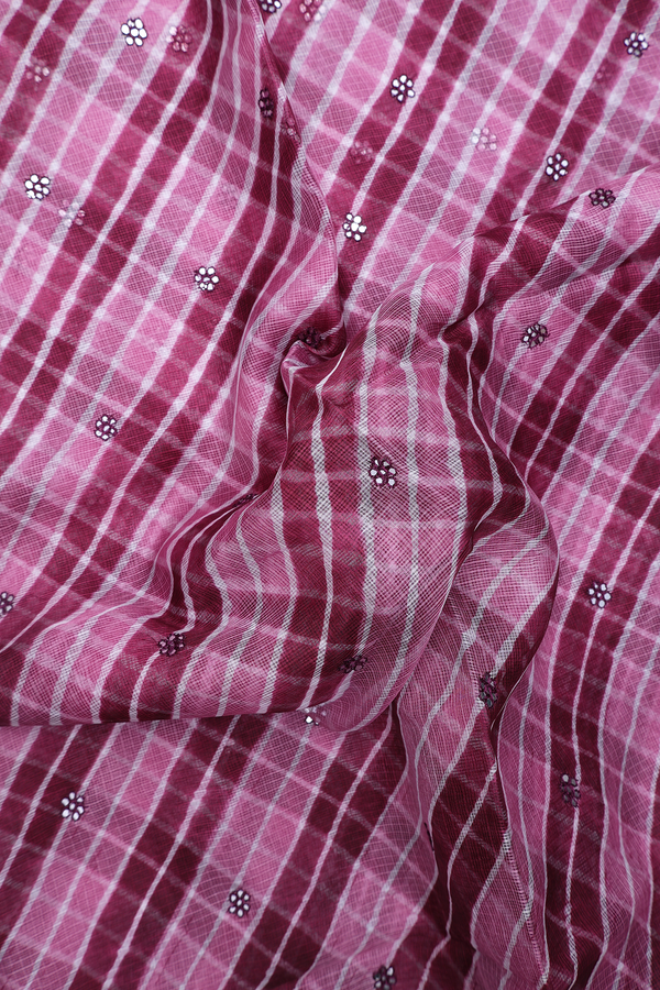 Kota Silk Saree In Maroon And Pink With Floral Buttas