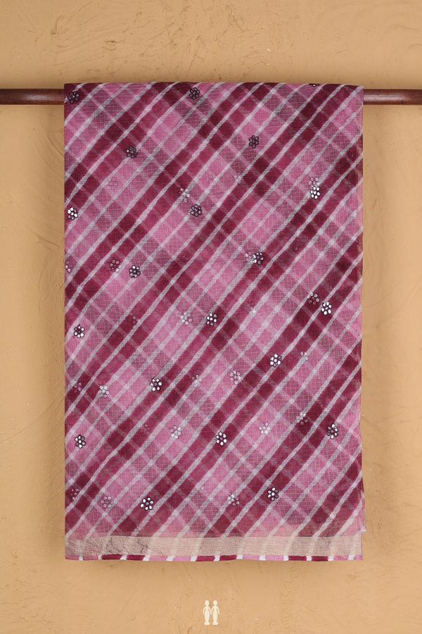 Kota Silk Saree In Maroon And Pink With Floral Buttas