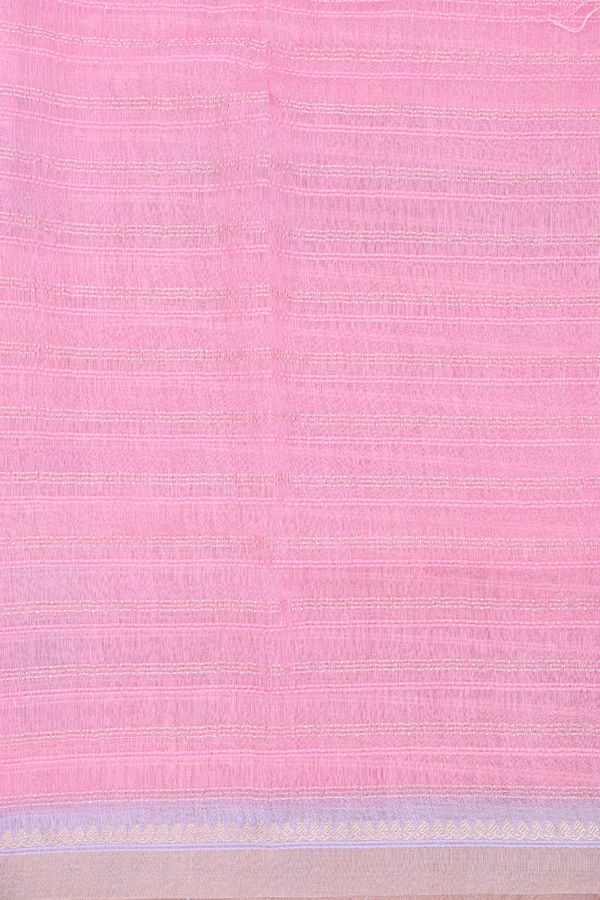 Linen Saree In Multicolor With Stripes Design