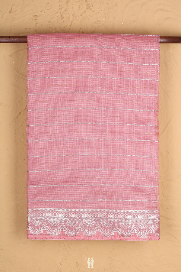 Kota Silk Saree In Pink With Stripes Design